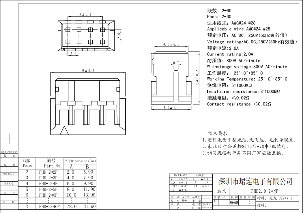 间距2.0-PHD